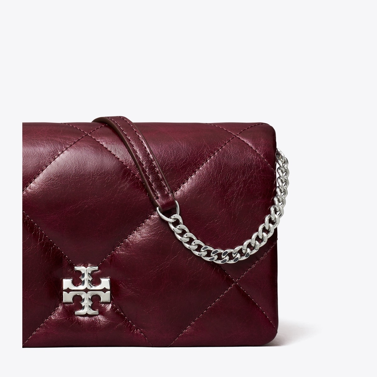کیف کراسبادی زنانه Tory Burch مدل Kira Diamond Quilt Distressed in red, size OS red