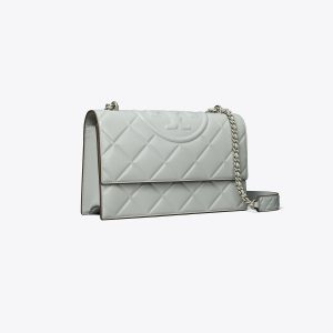 کیف دوشی زنانه Tory Burch مدل Small Fleming   in gray, size OS gray