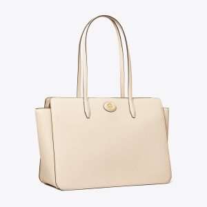 کیف توت زنانه Tory Burch مدل Robinson Pebbled  in white, size OS سفید
