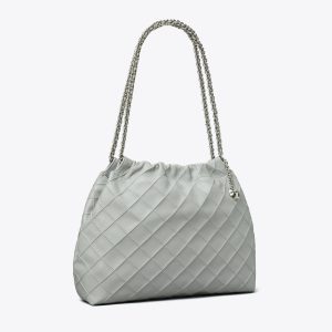 کیف زنانه Tory Burch مدل Fleming Soft Hobo in gray, size OS gray