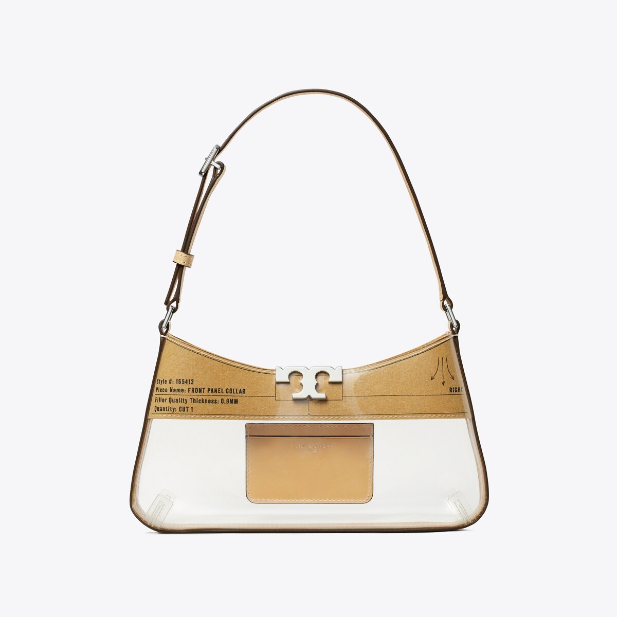 کیف دوشی زنانه Tory Burch مدل Eleanor Clear Slim in white, size OS سفید