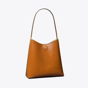 کیف زنانه Tory Burch مدل Robinson Spazzolato Hobo in brown, size OS قهوهای