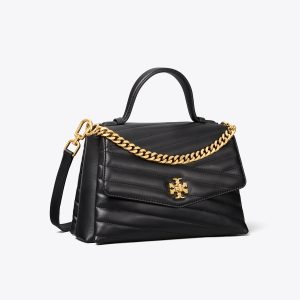 کیف دستی زنانه Tory Burch مدل Kira Chevron Top-Handle in black, size OS مشکی