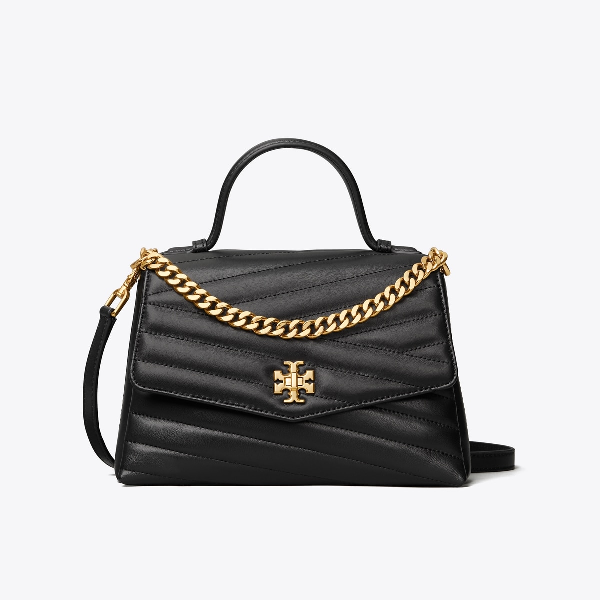 کیف دستی زنانه Tory Burch مدل Kira Chevron Top-Handle in black, size OS مشکی