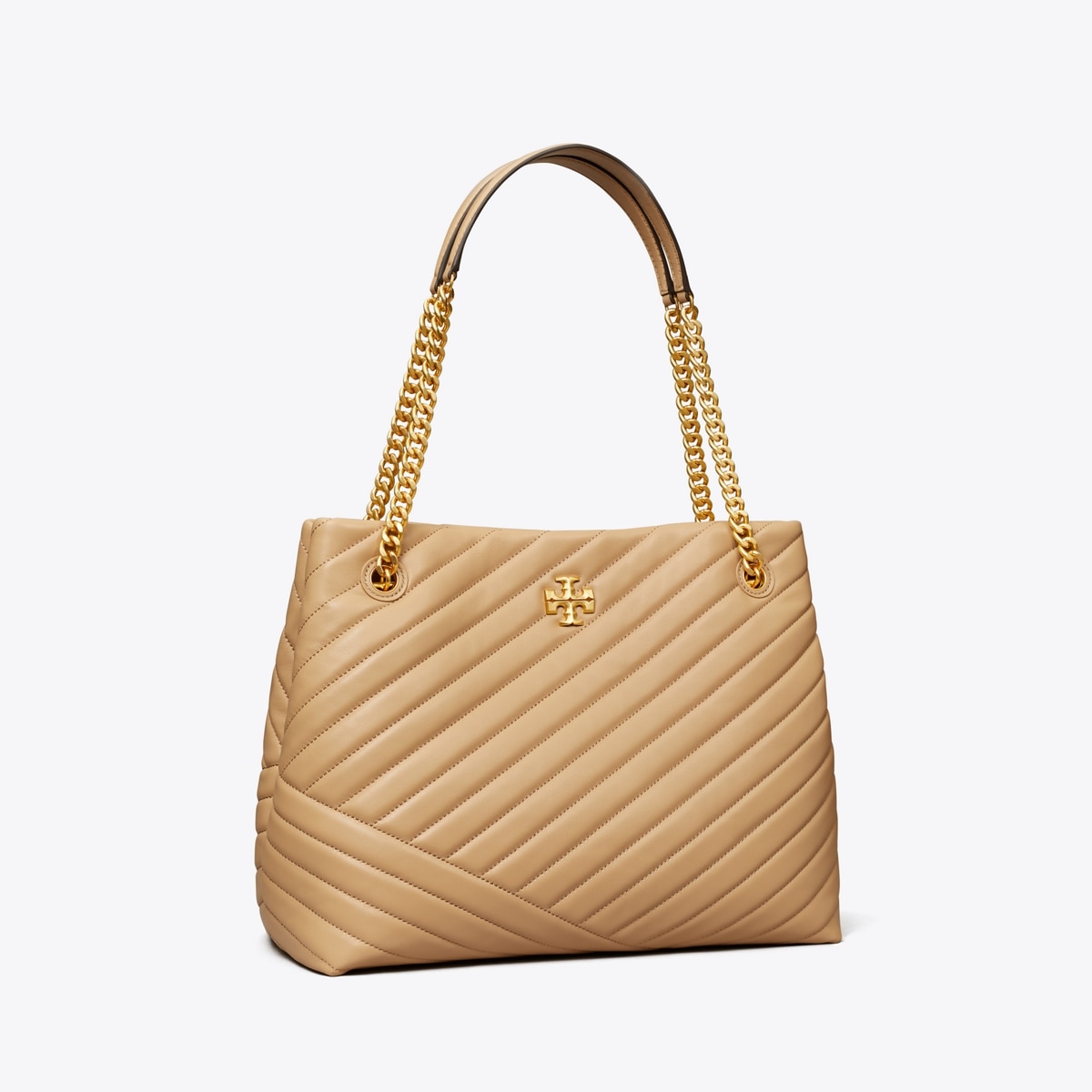 کیف توت زنانه Tory Burch مدل Kira Chevron in beige, size OS beige