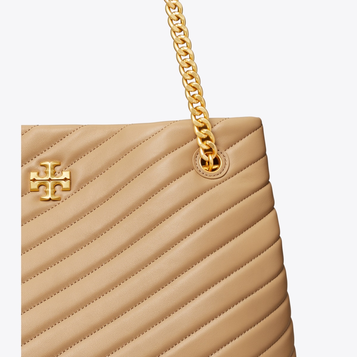 کیف توت زنانه Tory Burch مدل Kira Chevron in beige, size OS beige