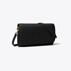 کیف کراس‌بادی زنانه Tory Burch مدل Thea Flat Wallet  in black, size OS مشکی