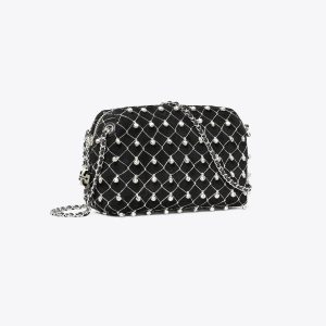 کیف کراس‌بادی زنانه Tory Burch مدل Fleming Soft Bell   in black, size OS مشکی